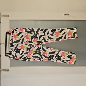 Size 10 TALL, tropical floral pants